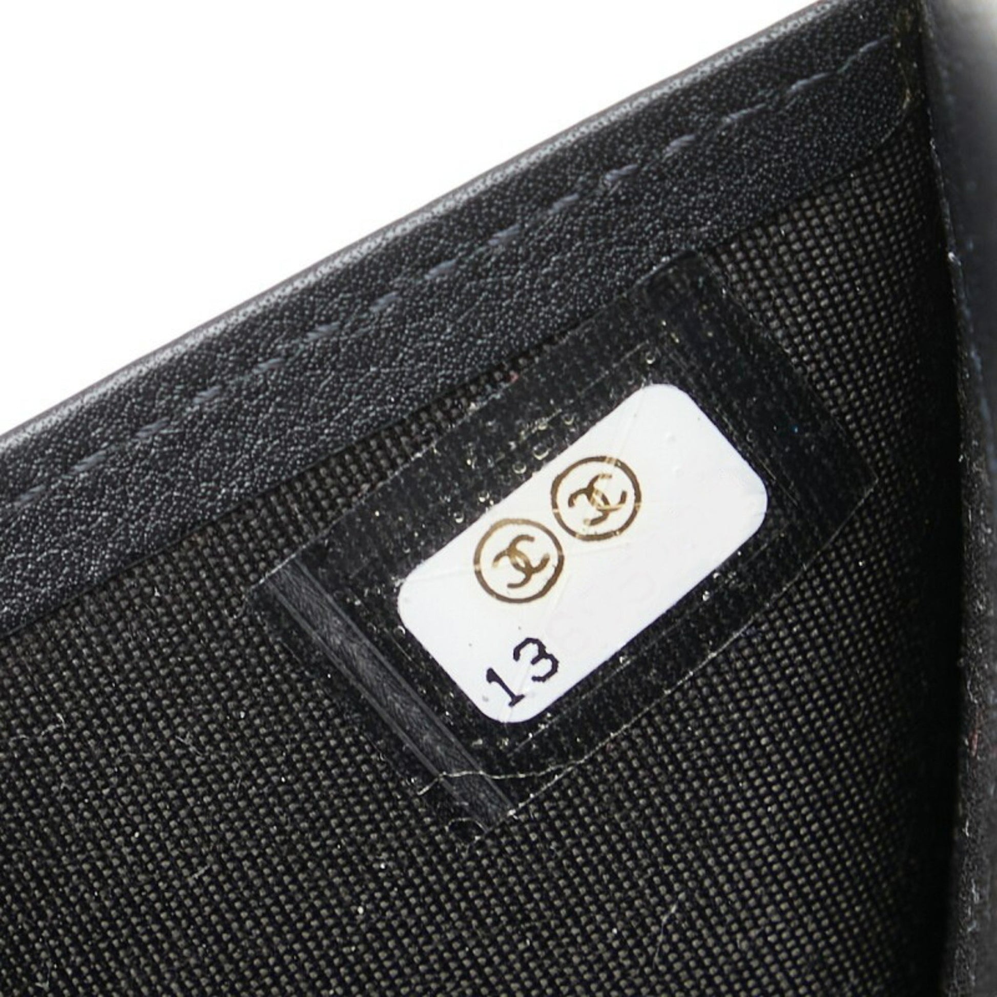 Chanel Coco button, Black, Leather, wallet