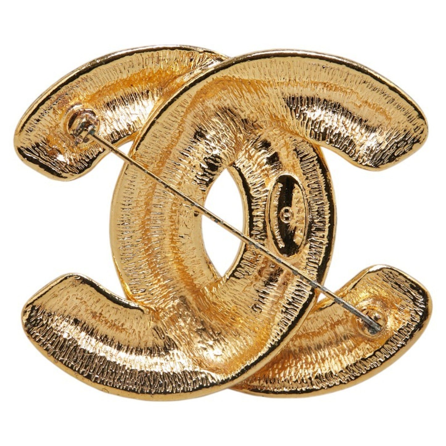 Chanel Logo CC, Gold, Gold Plated, brooch