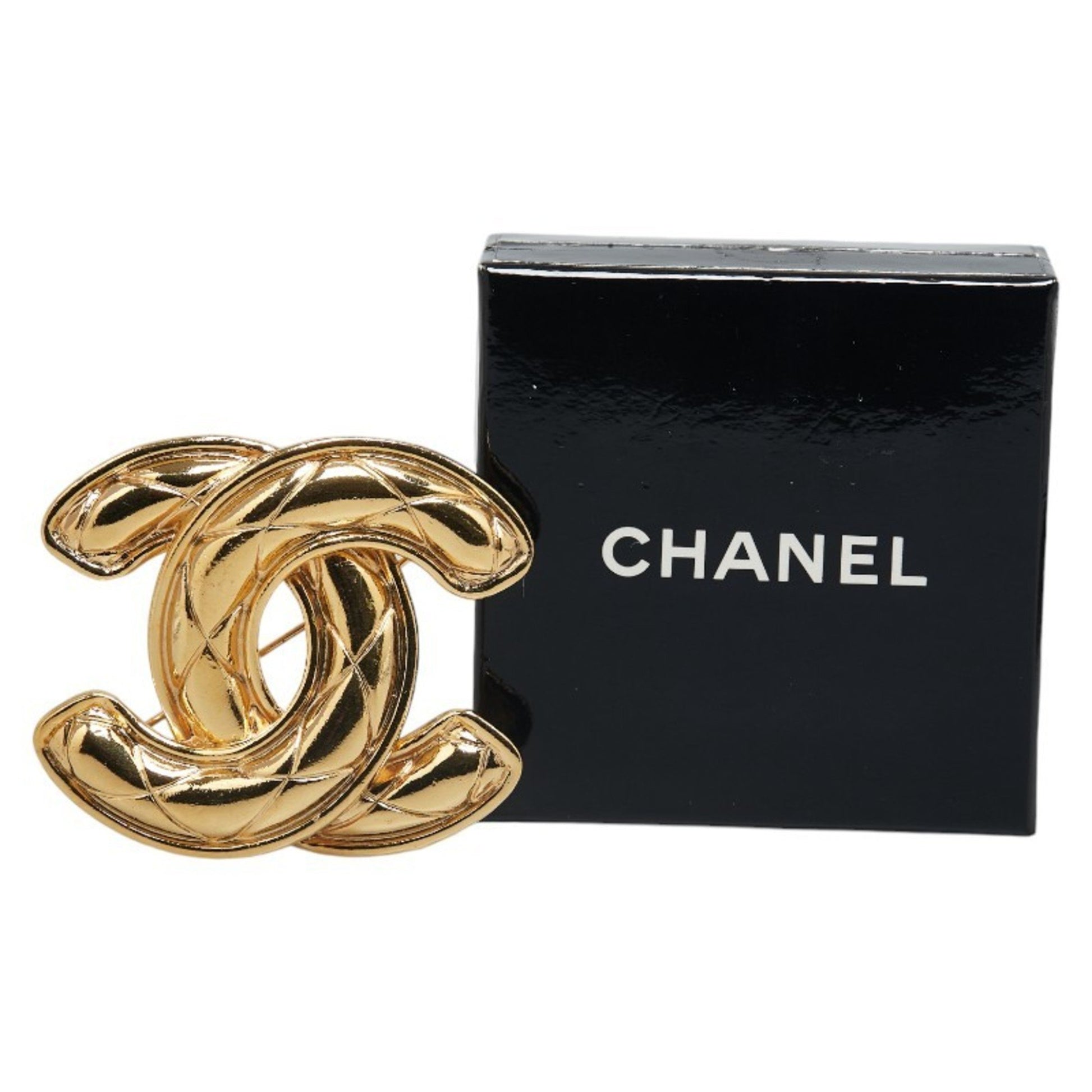 Chanel Logo CC, Gold, Gold Plated, brooch