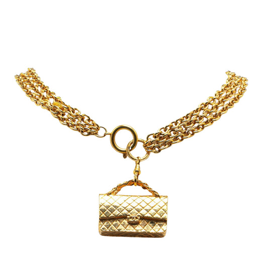 Chanel Matelassé, Gold, Gold Plated, necklace