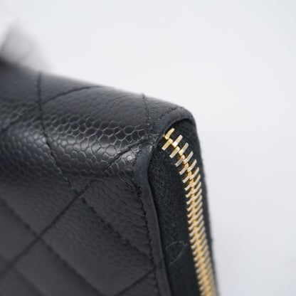 Chanel Zip around wallet, Black, Leather, wallet