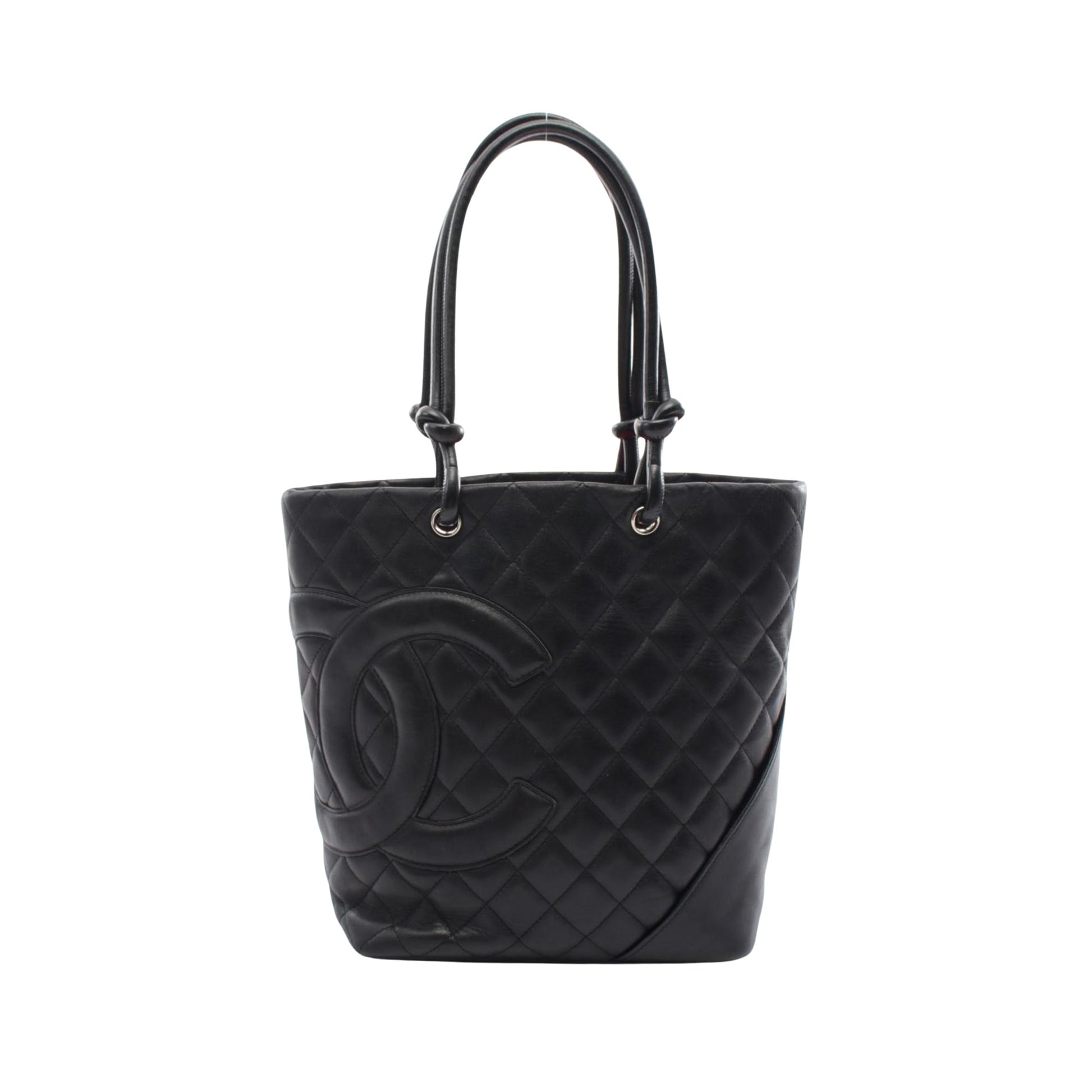 Chanel Cambon line, Black, Leather, tote