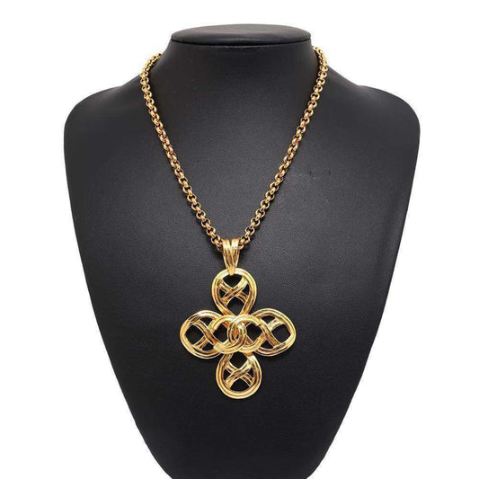 Chanel Clover, Gold, Metal, necklace