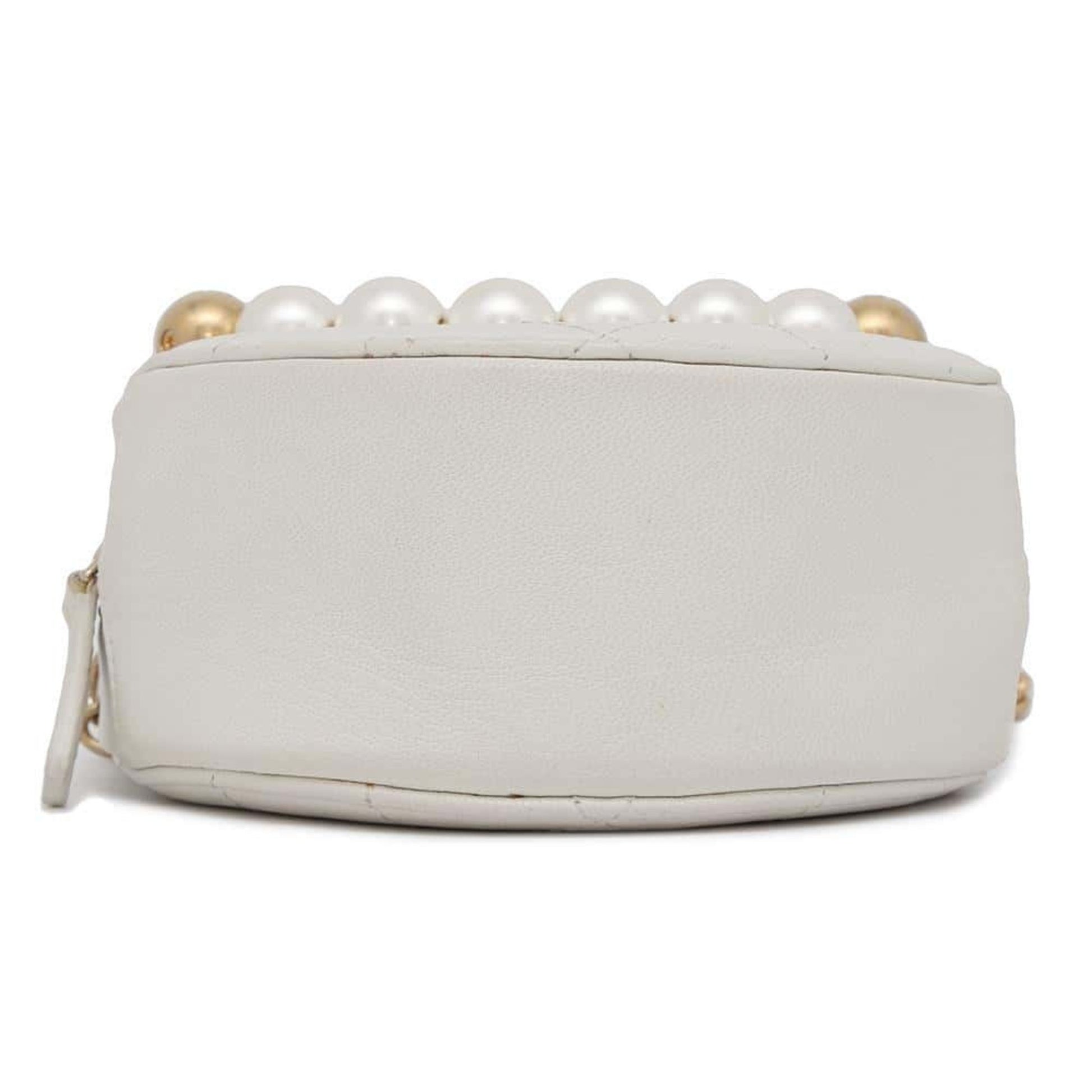 Chanel Coco Mark, White, Leather, shoulder