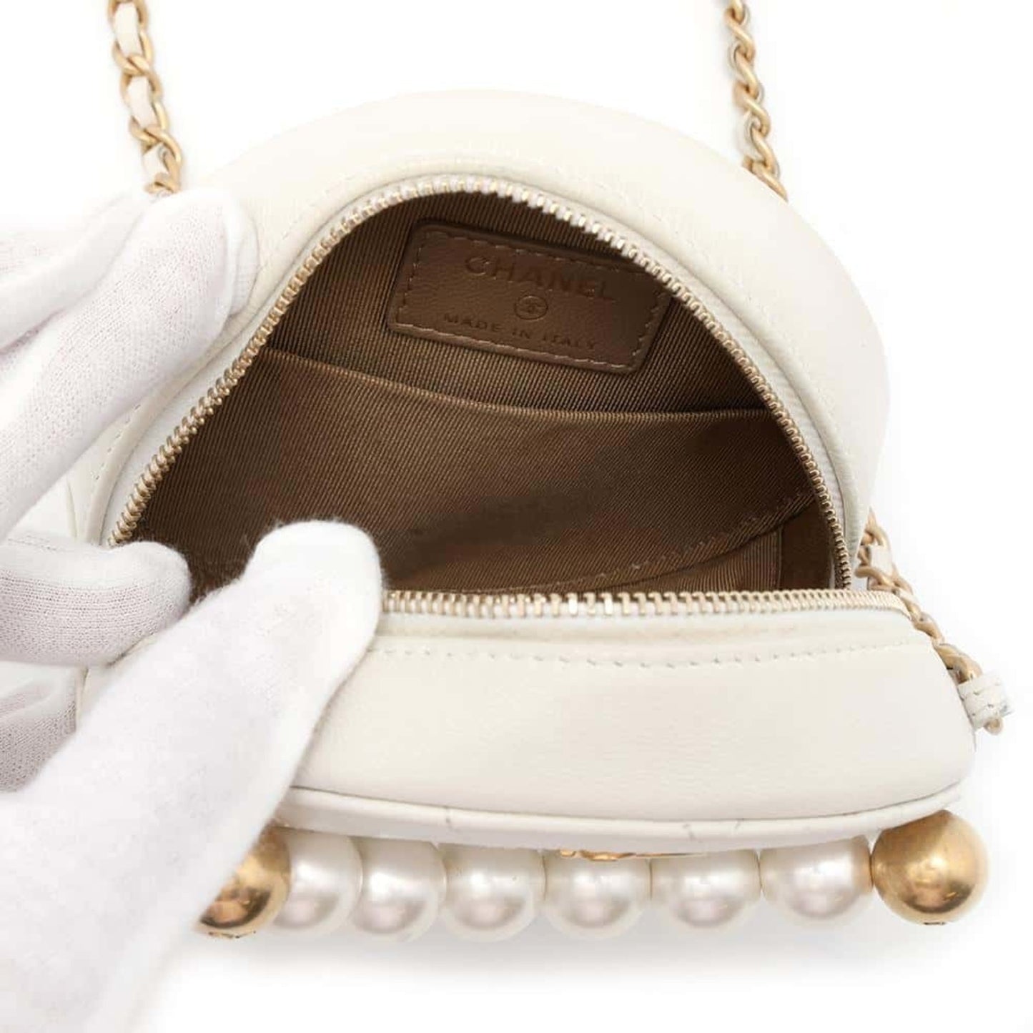 Chanel Coco Mark, White, Leather, shoulder