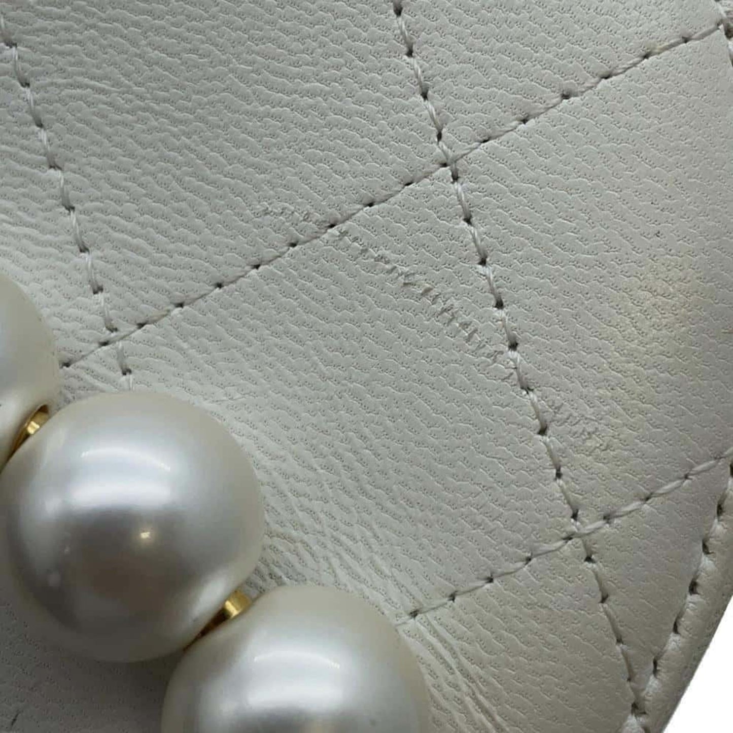 Chanel Coco Mark, White, Leather, shoulder