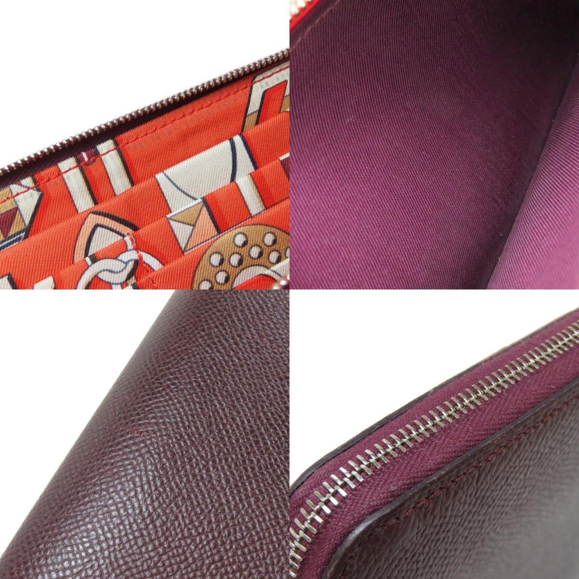 Hermès Silk'In, Burgundy, Leather, wallet