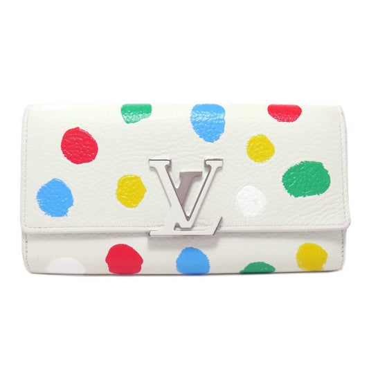 Louis Vuitton Capucines, White, Leather, wallet