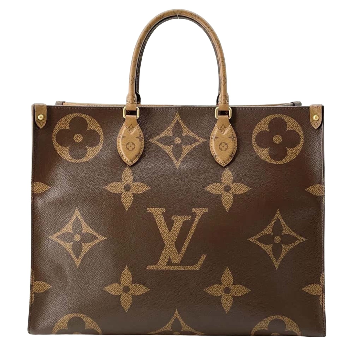 Louis Vuitton Onthego, Brown, Canvas, tote