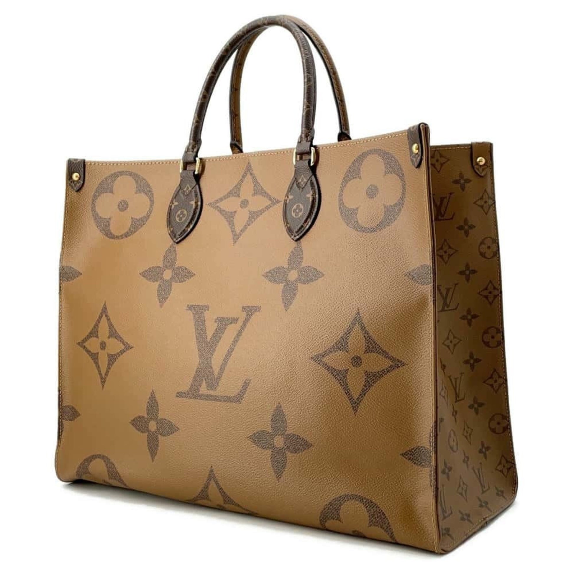 Louis Vuitton Onthego, Brown, Canvas, tote