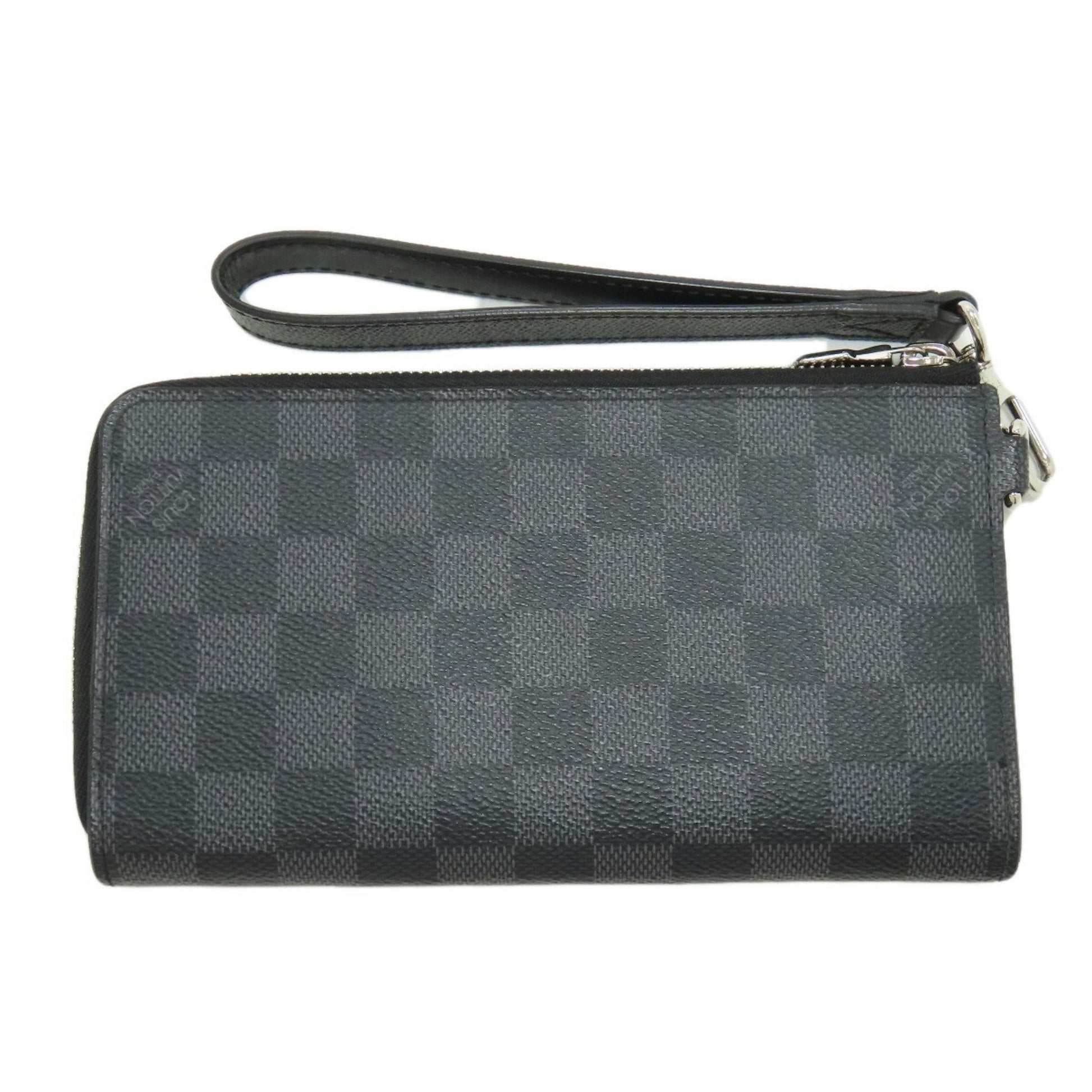 Louis Vuitton Zippy Dragonne, Black, Canvas, wallet