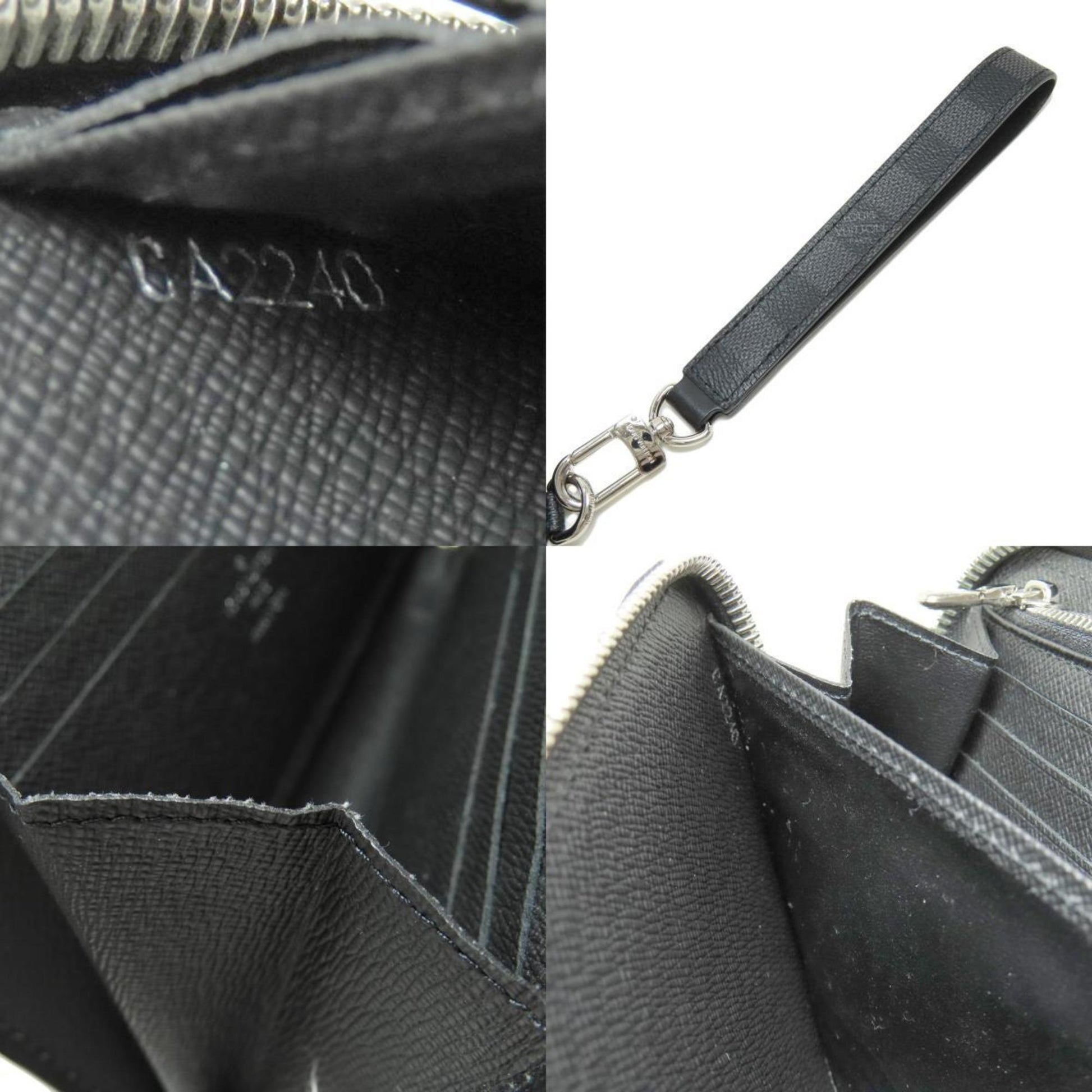 Louis Vuitton Zippy Dragonne, Black, Canvas, wallet