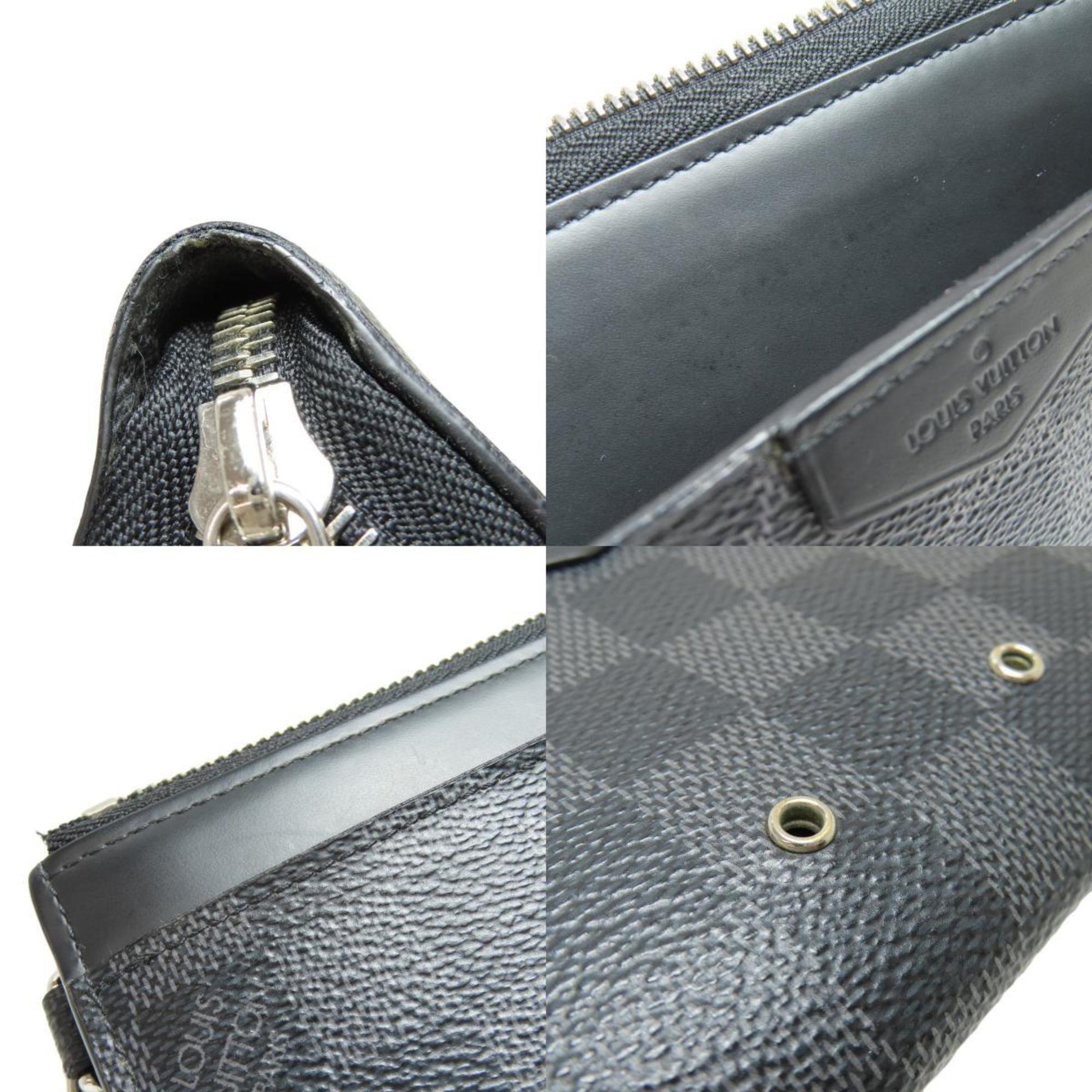 Louis Vuitton Zippy Dragonne, Black, Canvas, wallet