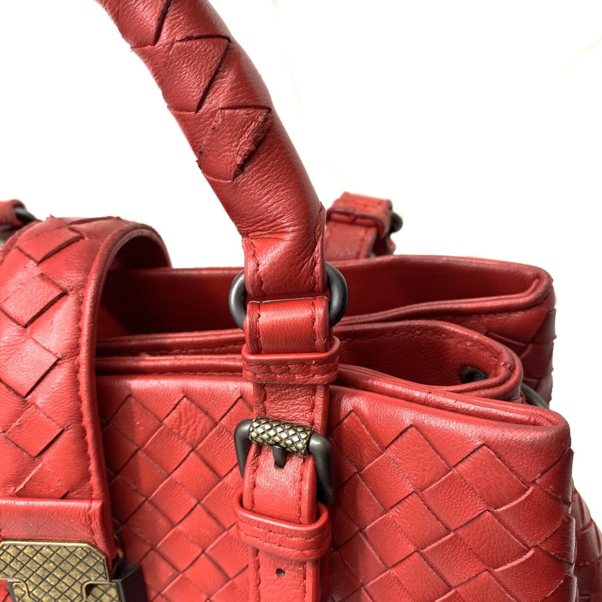 Bottega Veneta, Red, Leather, handbag