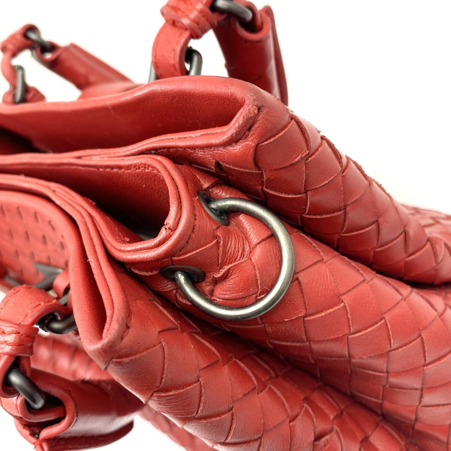 Bottega Veneta, Red, Leather, handbag