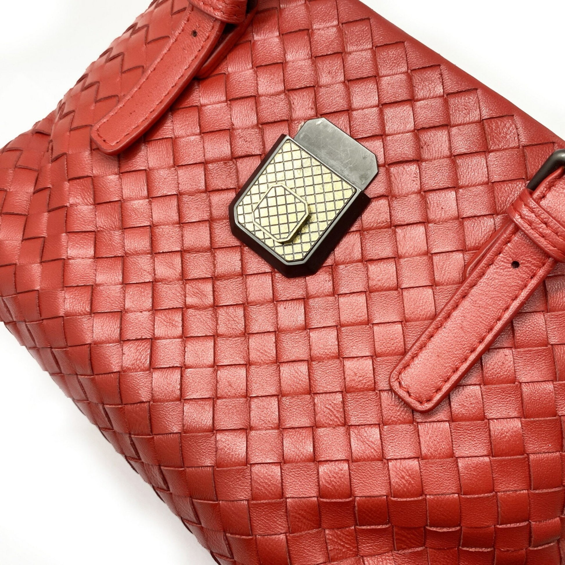 Bottega Veneta, Red, Leather, handbag