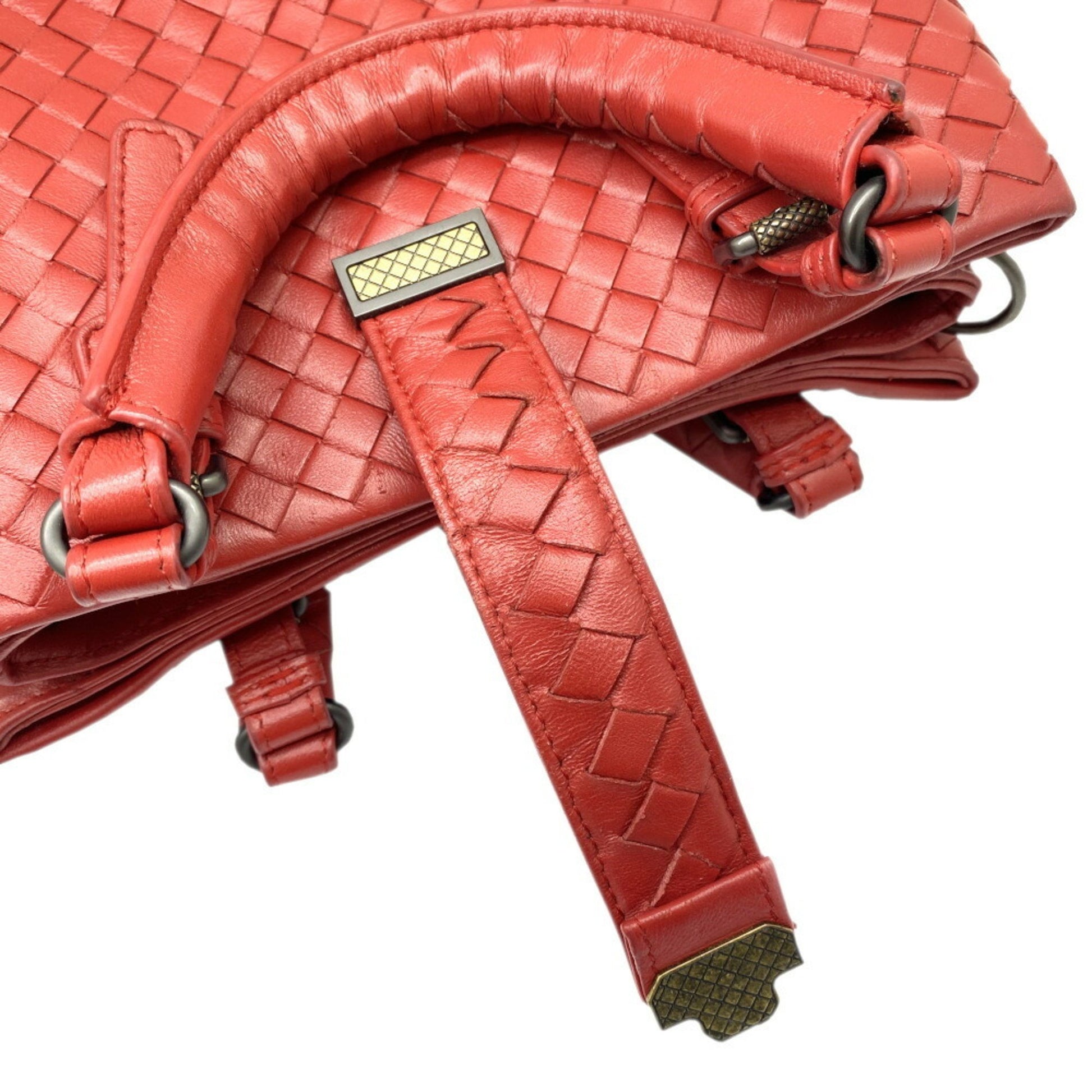 Bottega Veneta, Red, Leather, handbag