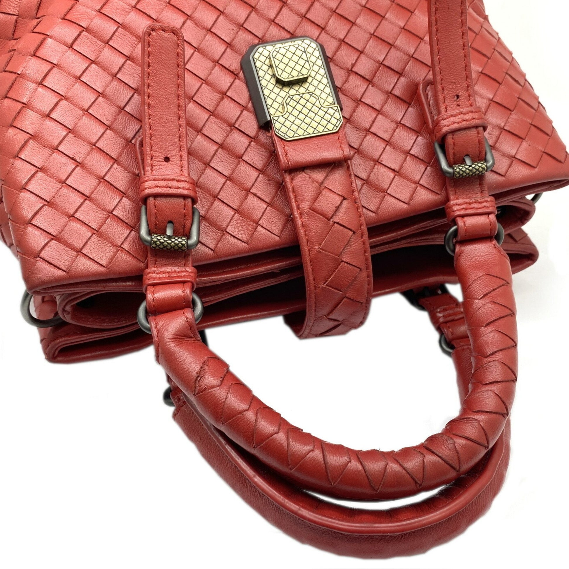 Bottega Veneta, Red, Leather, handbag