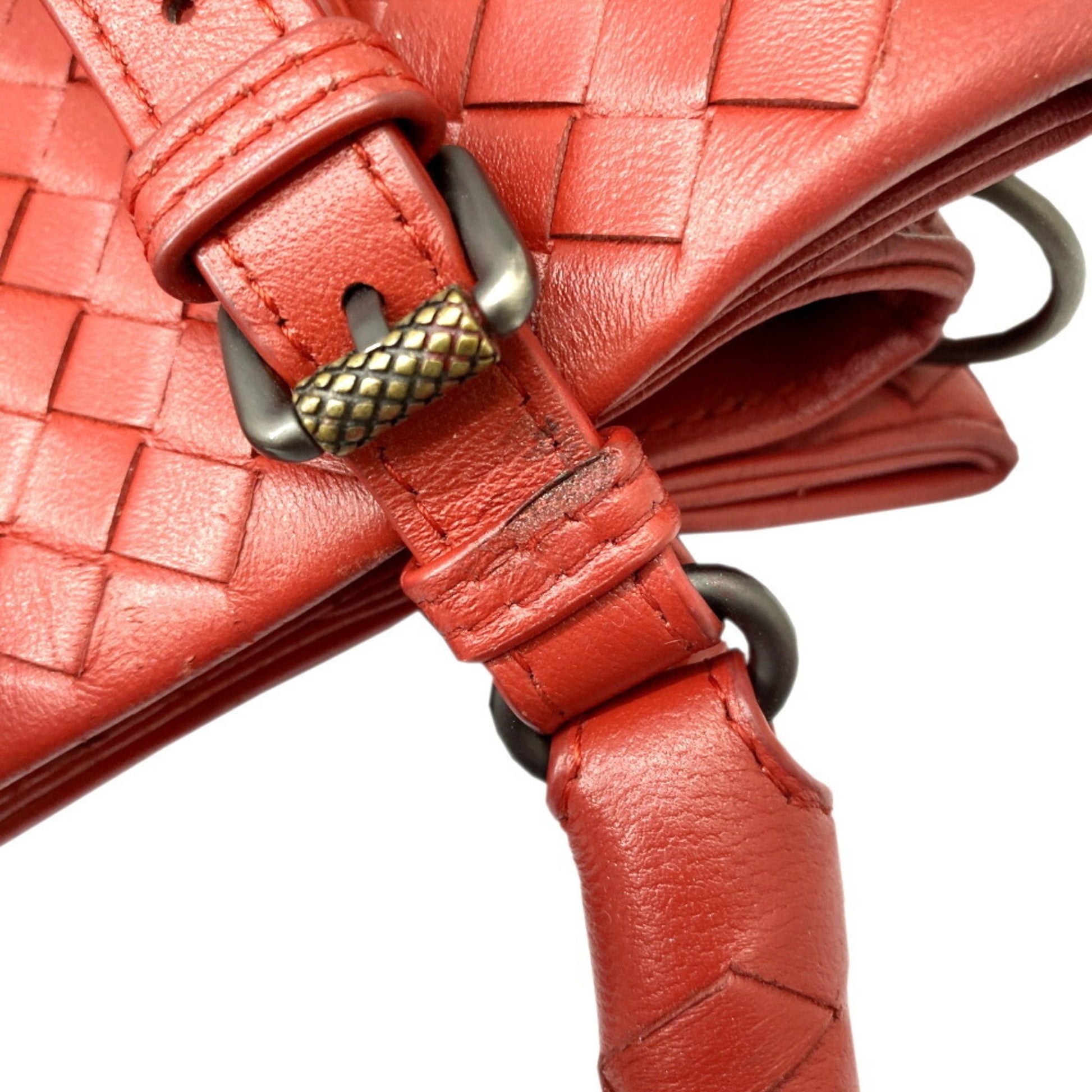 Bottega Veneta, Red, Leather, handbag