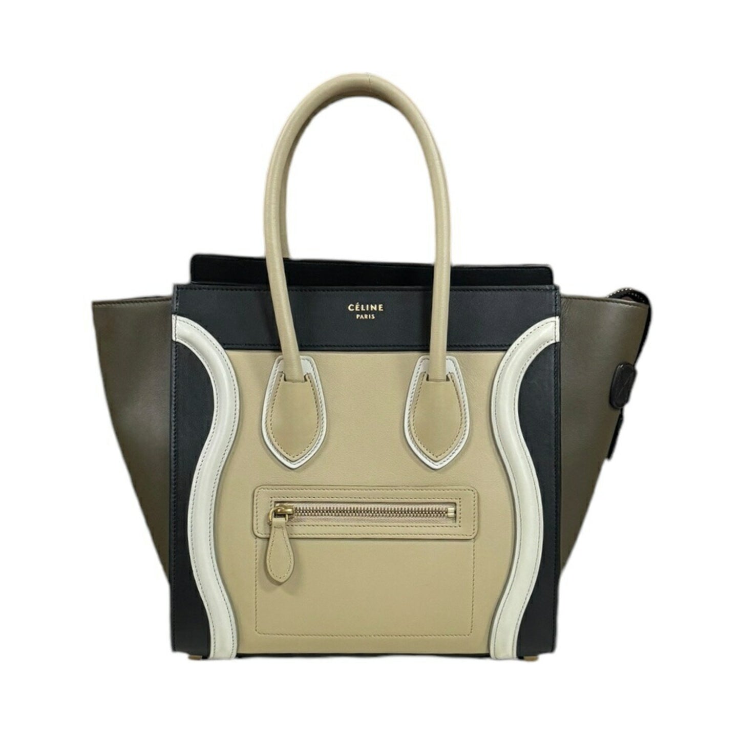 Céline Luggage, Beige, Leather, handbag