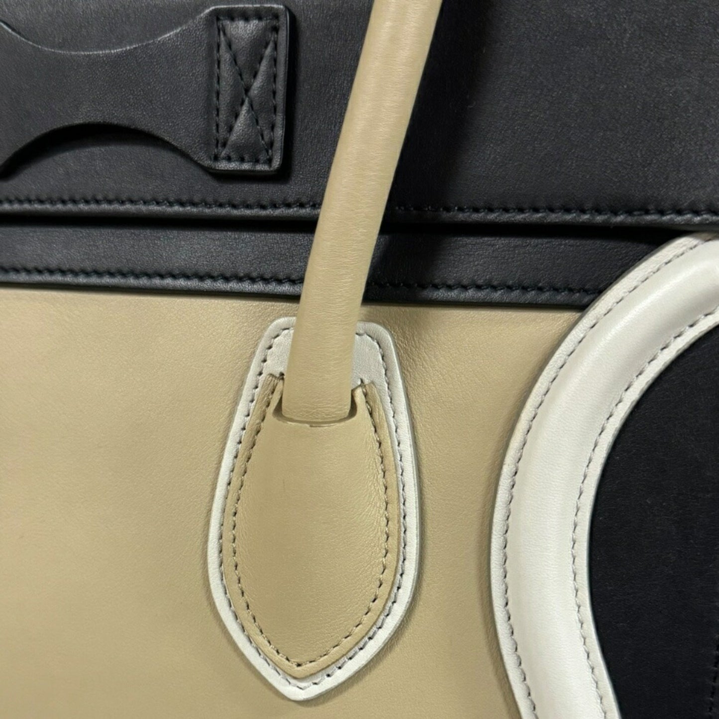 Céline Luggage, Beige, Leather, handbag