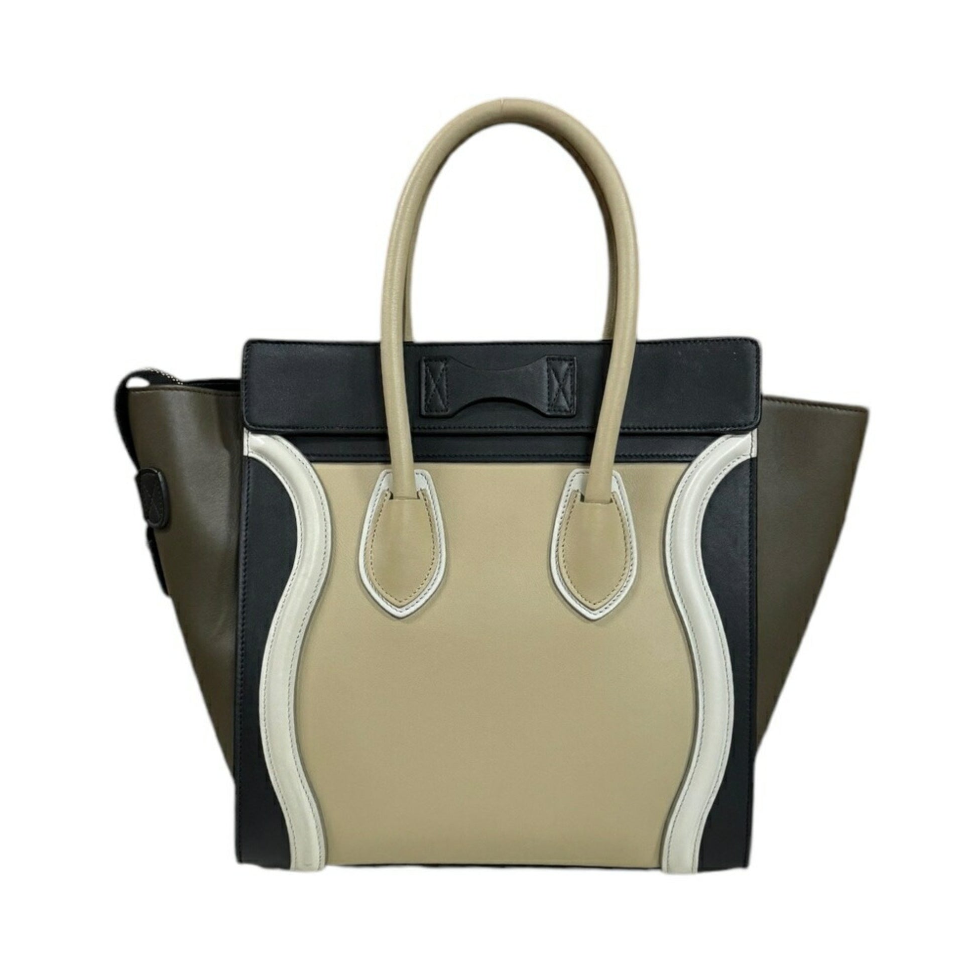 Céline Luggage, Beige, Leather, handbag