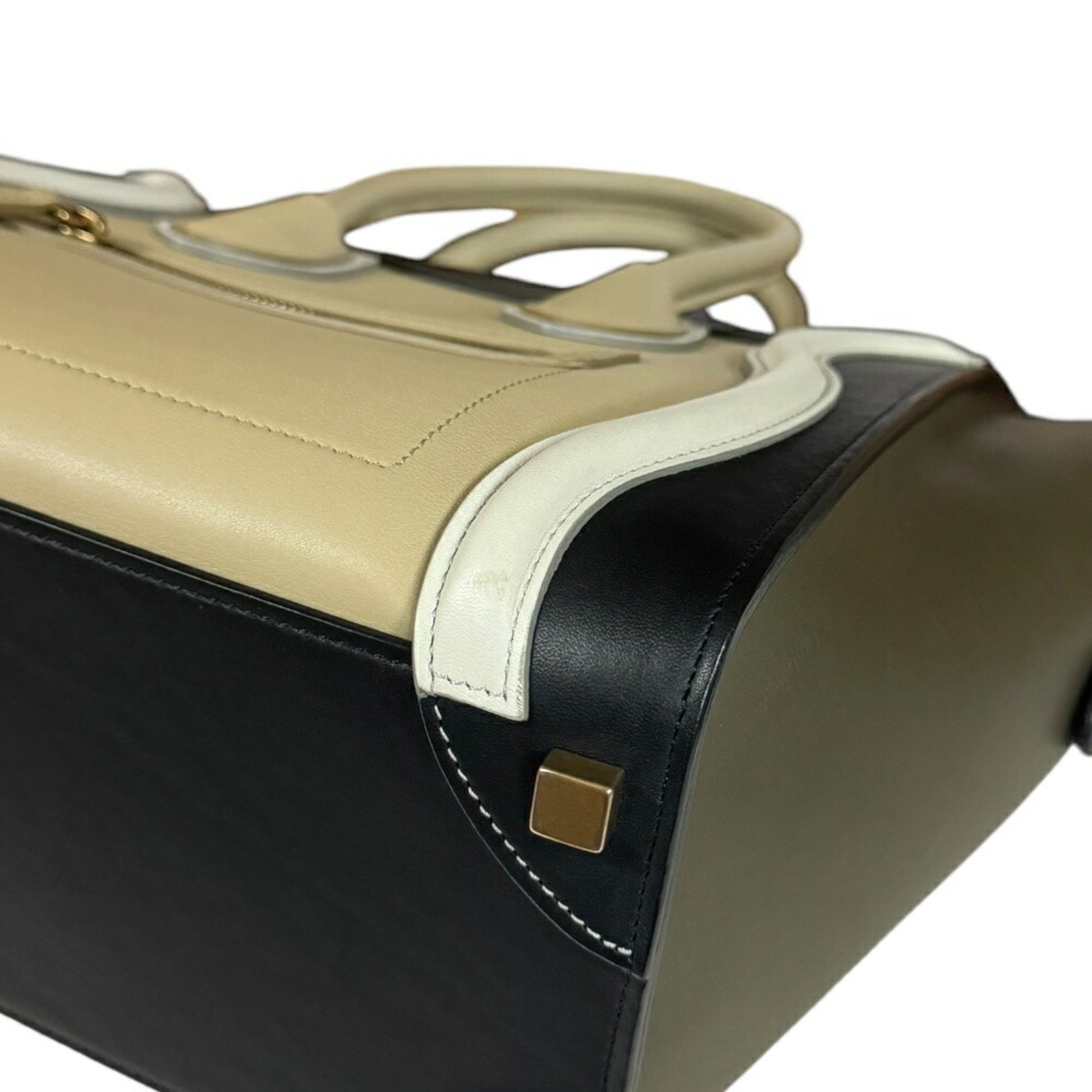 Céline Luggage, Beige, Leather, handbag