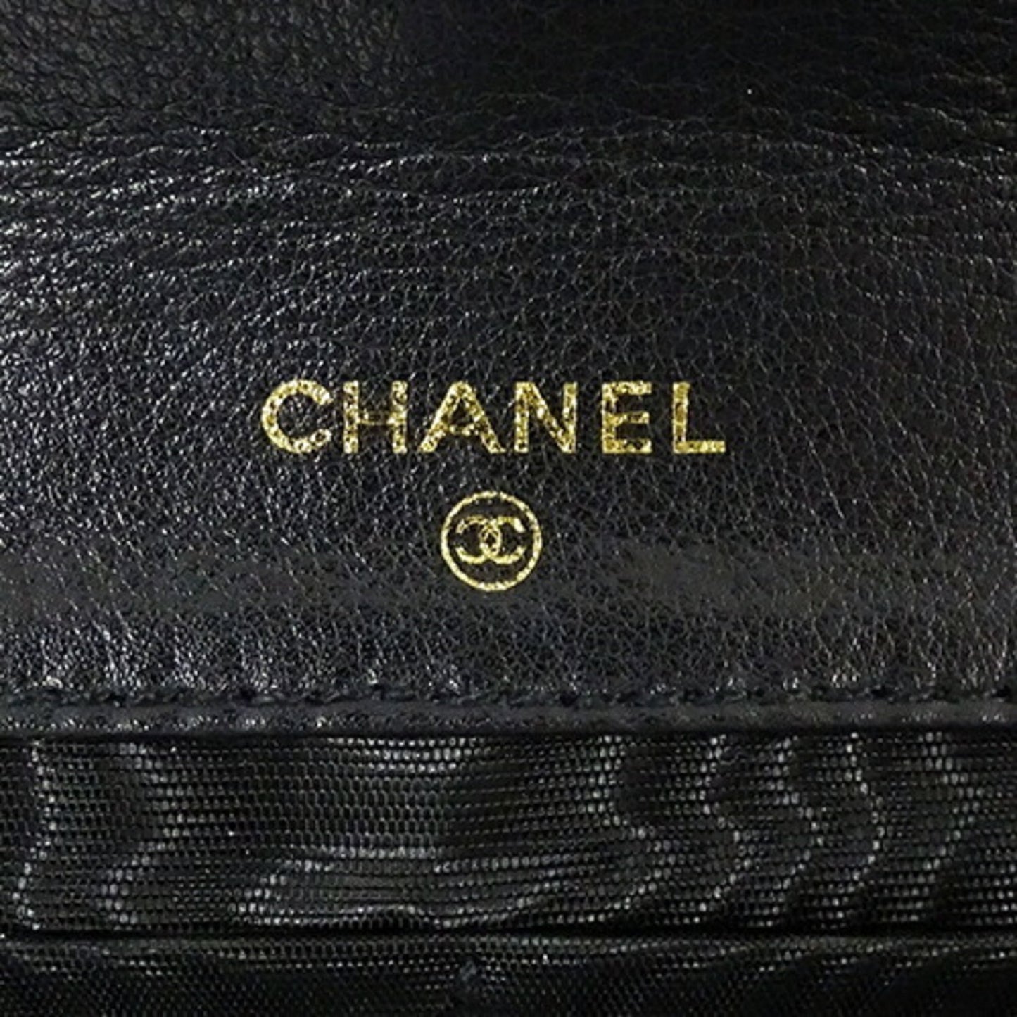 Chanel Logo CC, Black, Leather, wallet