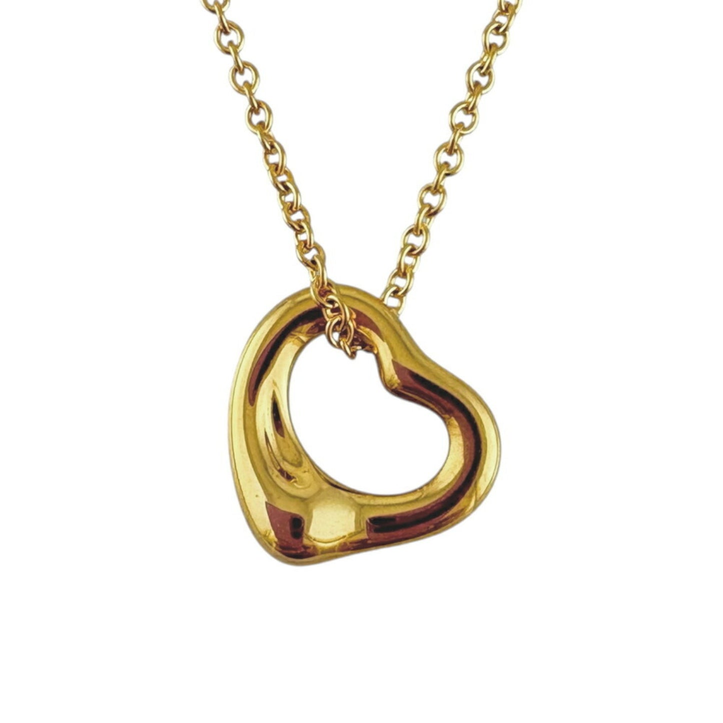 Tiffany & Co Open Heart, Gold, Yellow Gold, necklace