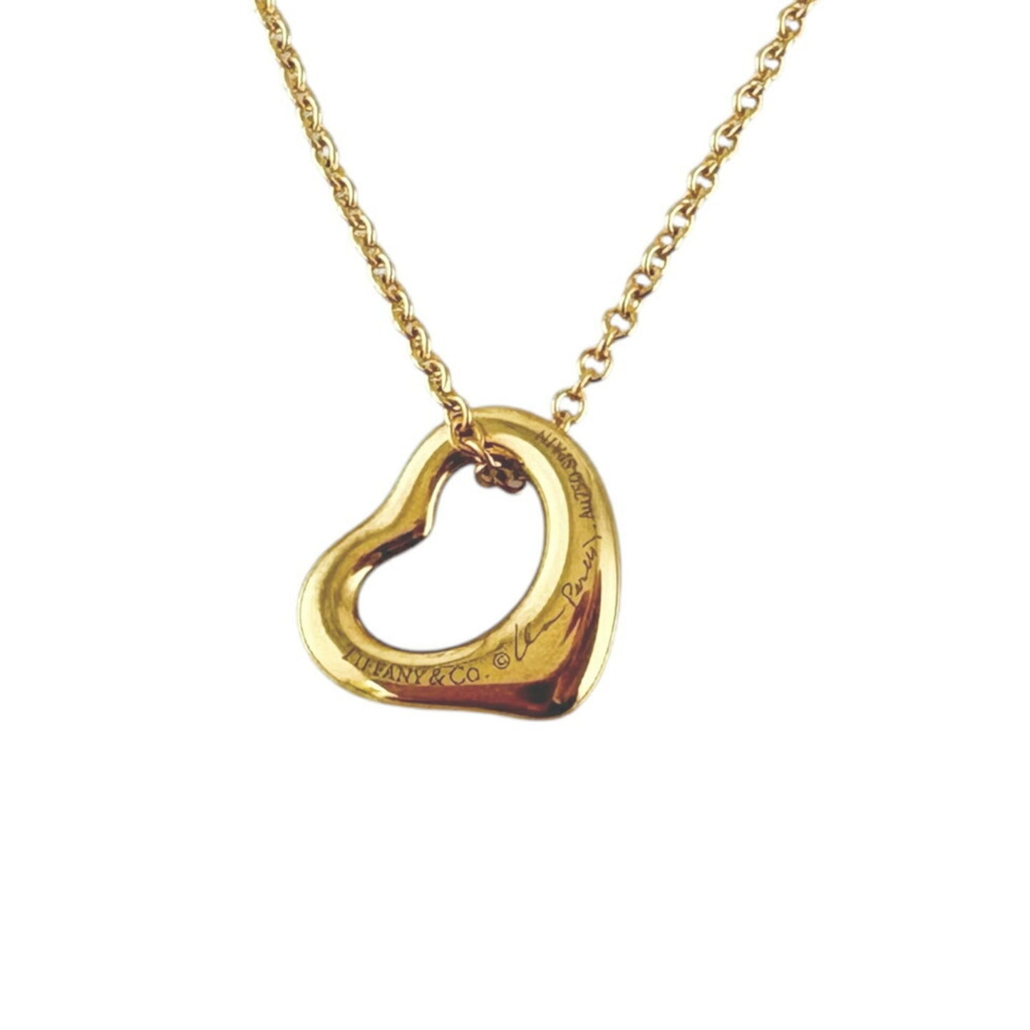 Tiffany & Co Open Heart, Gold, Yellow Gold, necklace