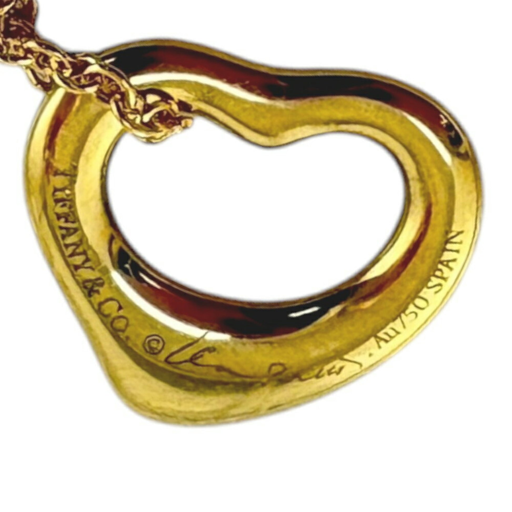 Tiffany & Co Open Heart, Gold, Yellow Gold, necklace