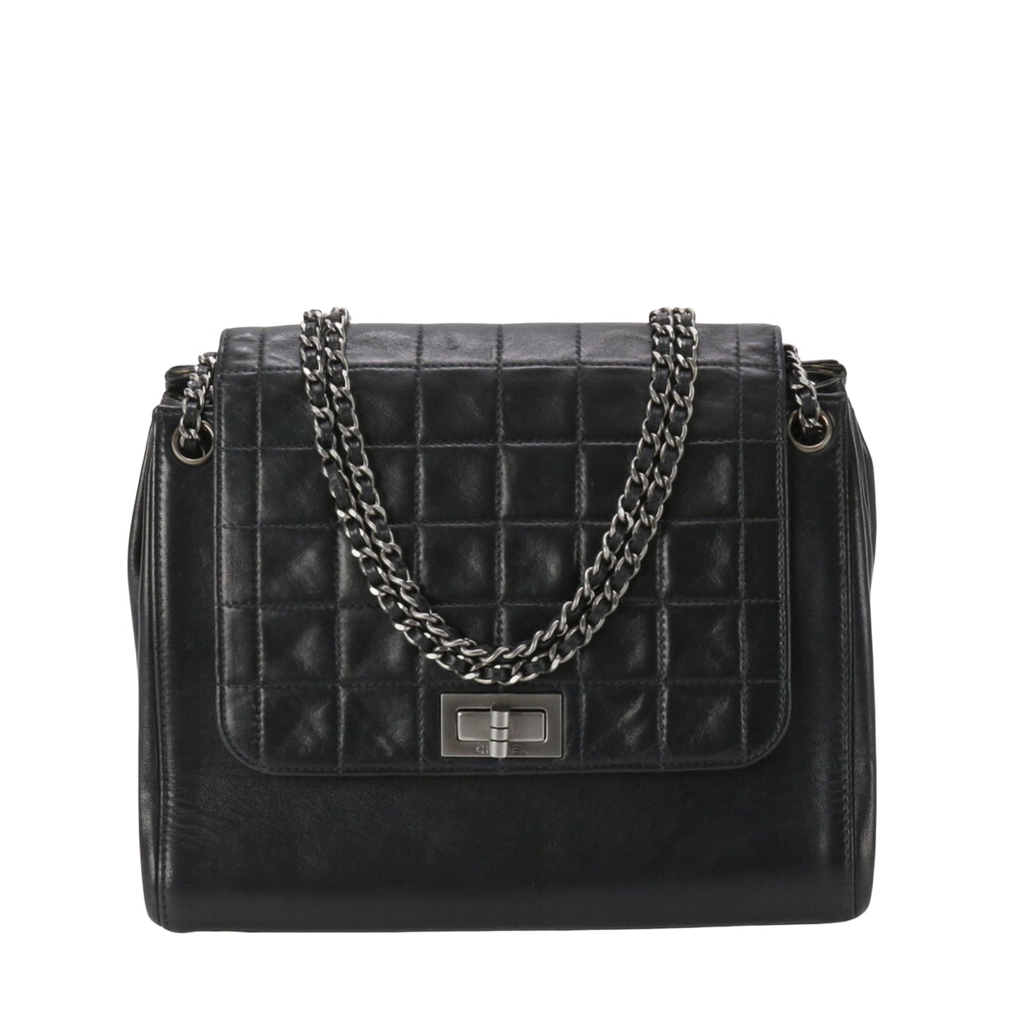 "Chanel 2,55", Black, Leather, shoulder