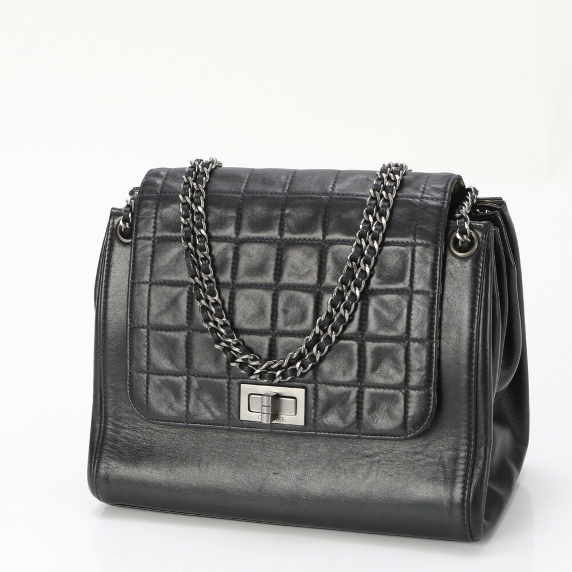 "Chanel 2,55", Black, Leather, shoulder