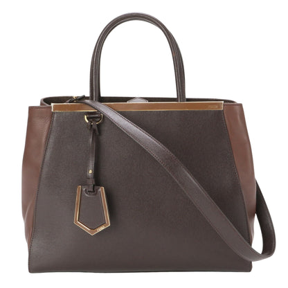 Fendi 2Jours, Brown, Leather, shoulder