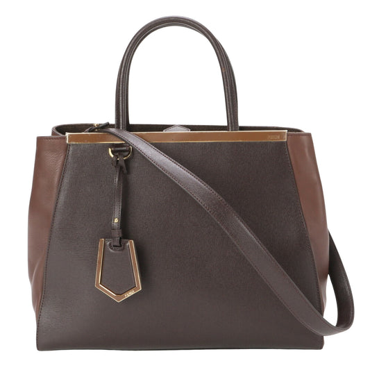 Fendi 2Jours, Brown, Leather, shoulder