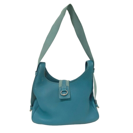 Hermès Sako, Blue, Leather, shoulder