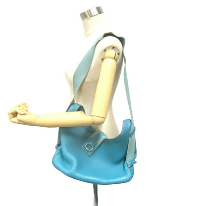Hermès Sako, Blue, Leather, shoulder