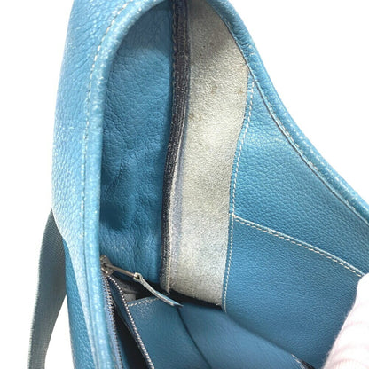 Hermès Sako, Blue, Leather, shoulder