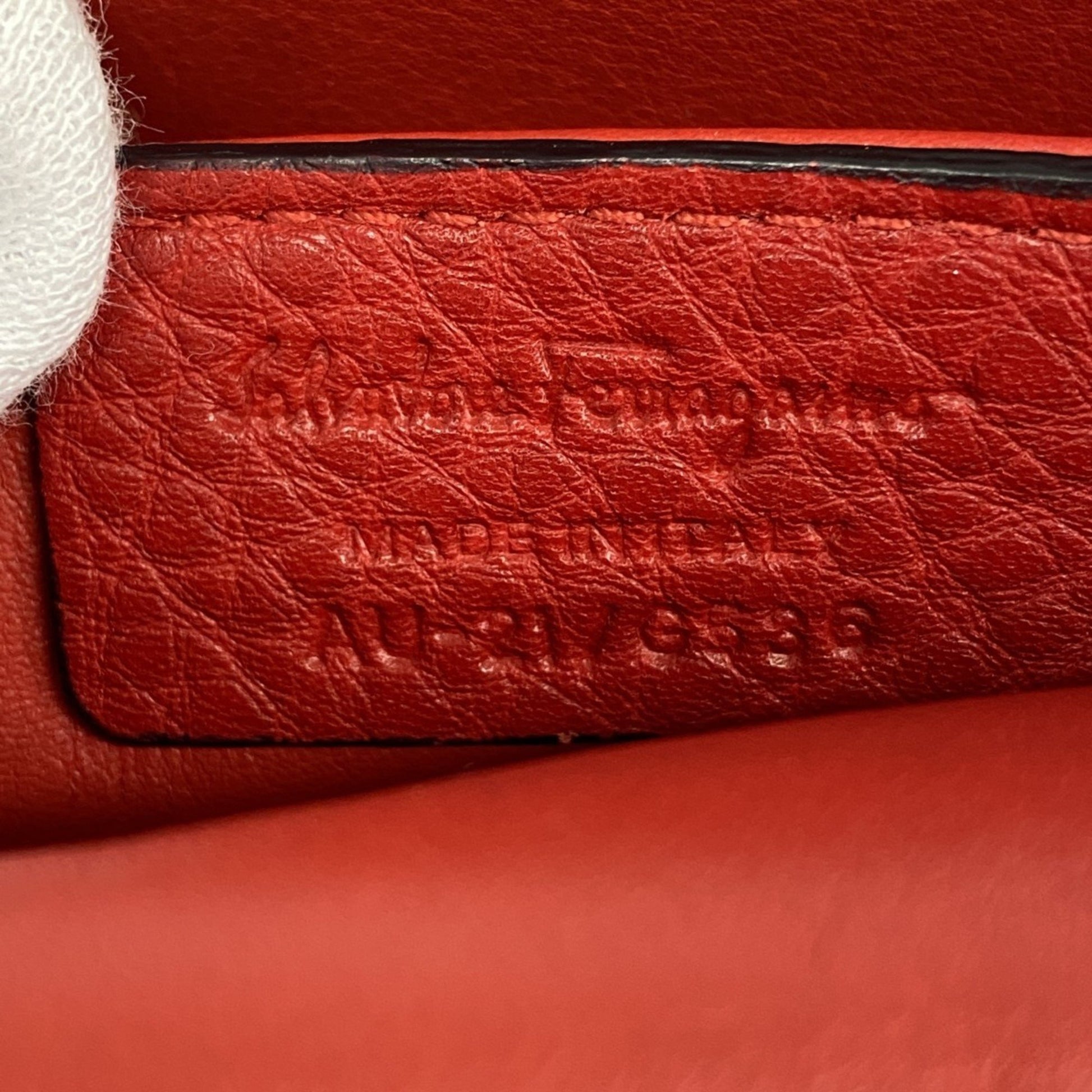 Salvatore Ferragamo -, Red, Leather, shoulder