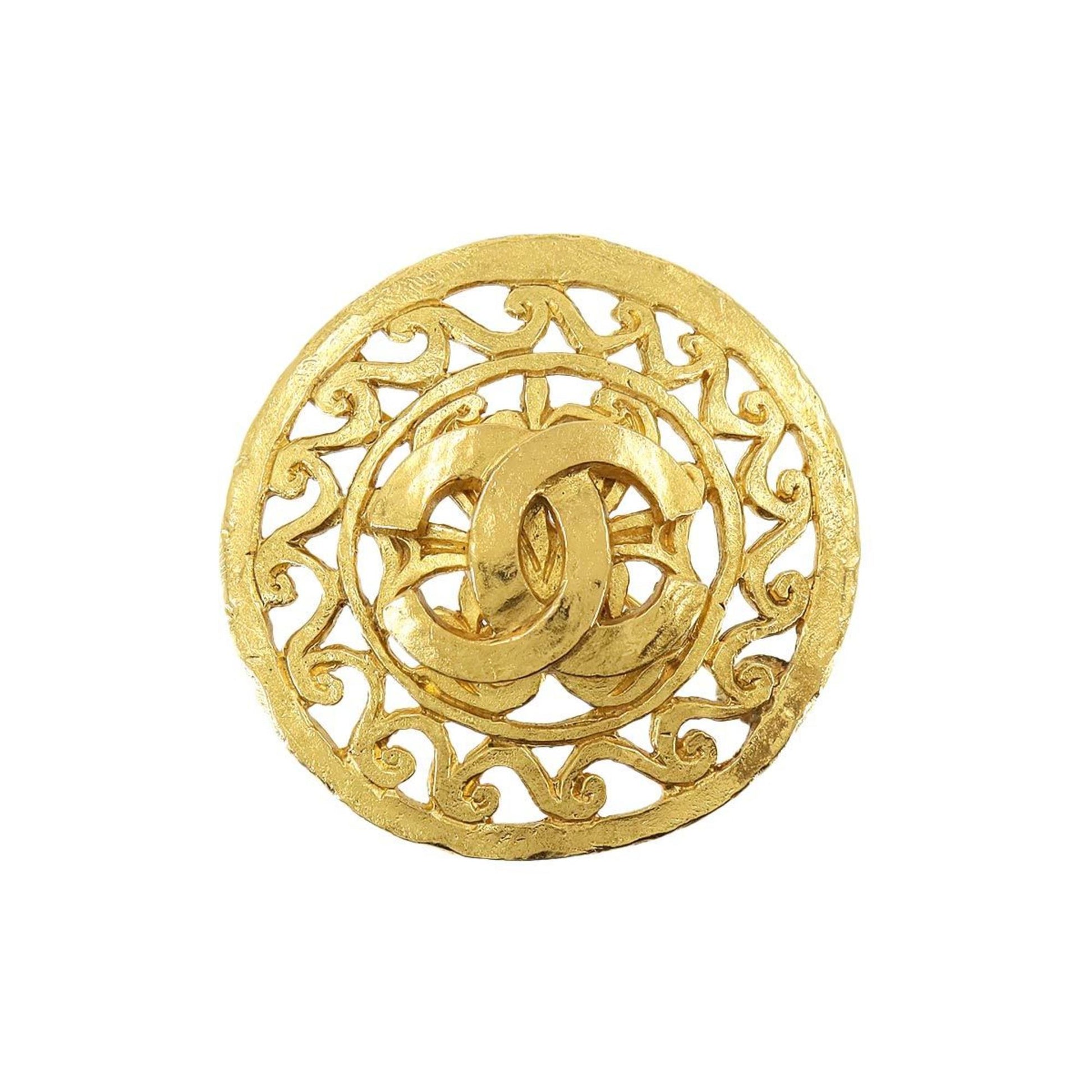 Chanel Coco Mark, Gold, Gold Plated, brooch