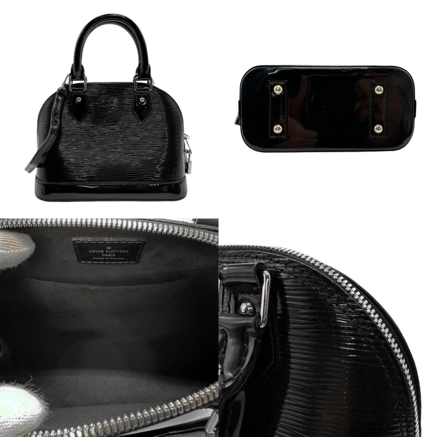 Louis Vuitton Alma, Black, Leather, handbag