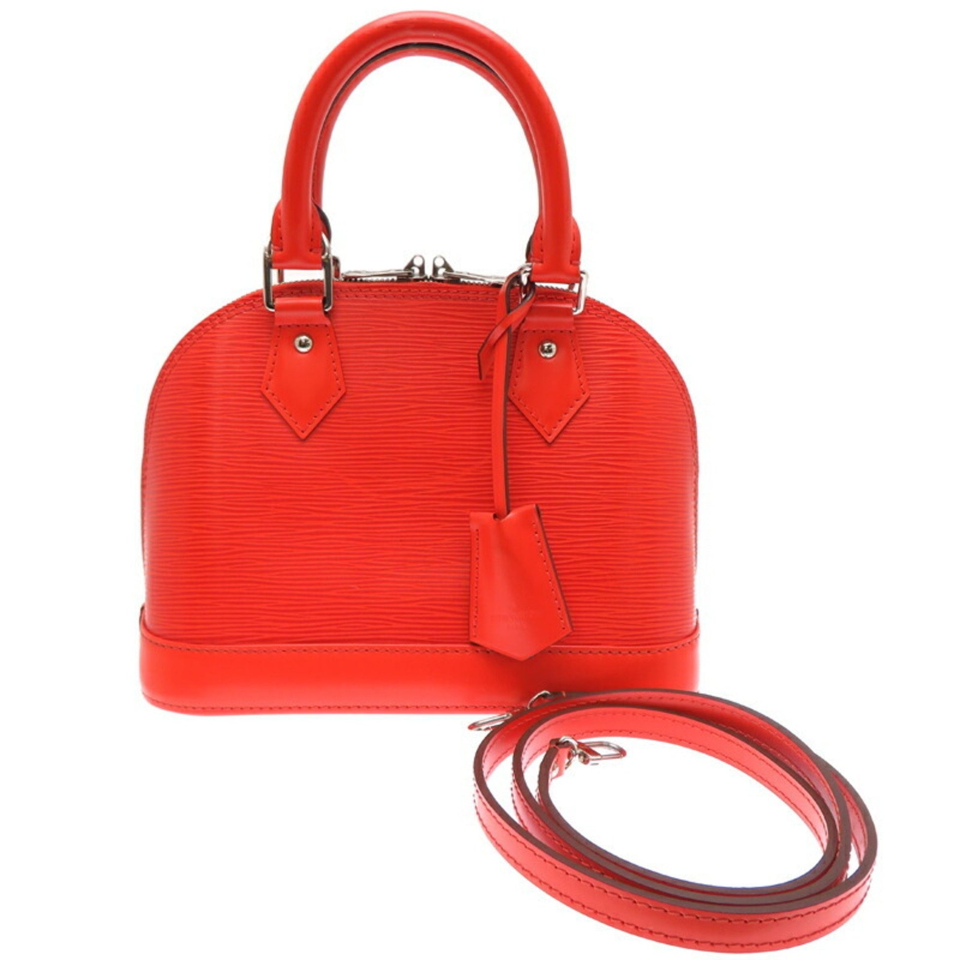 Louis Vuitton Alma, Orange, Leather, handbag