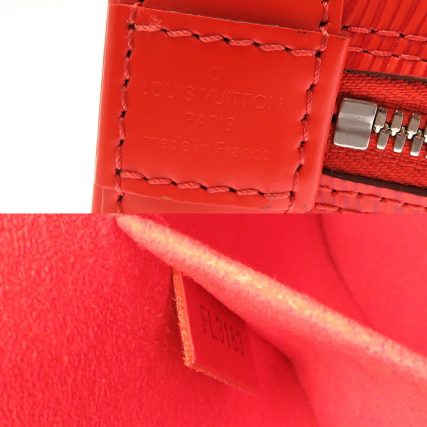 Louis Vuitton Alma, Orange, Leather, handbag