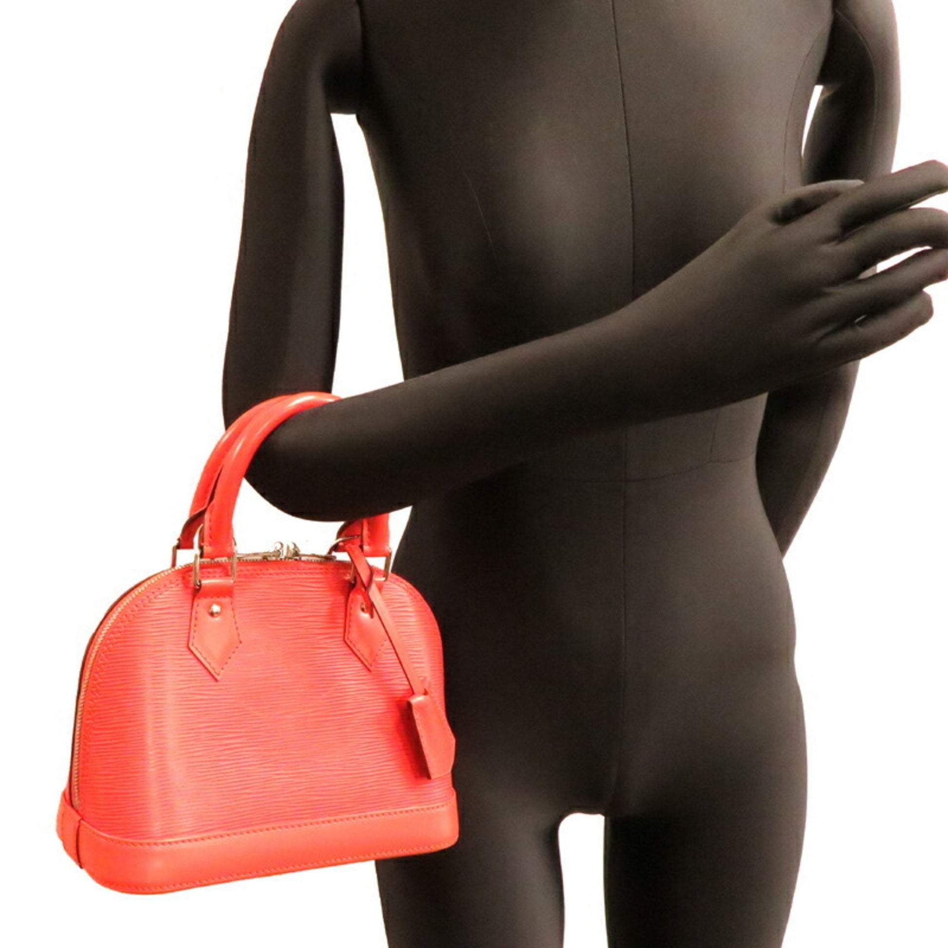 Louis Vuitton Alma, Orange, Leather, handbag