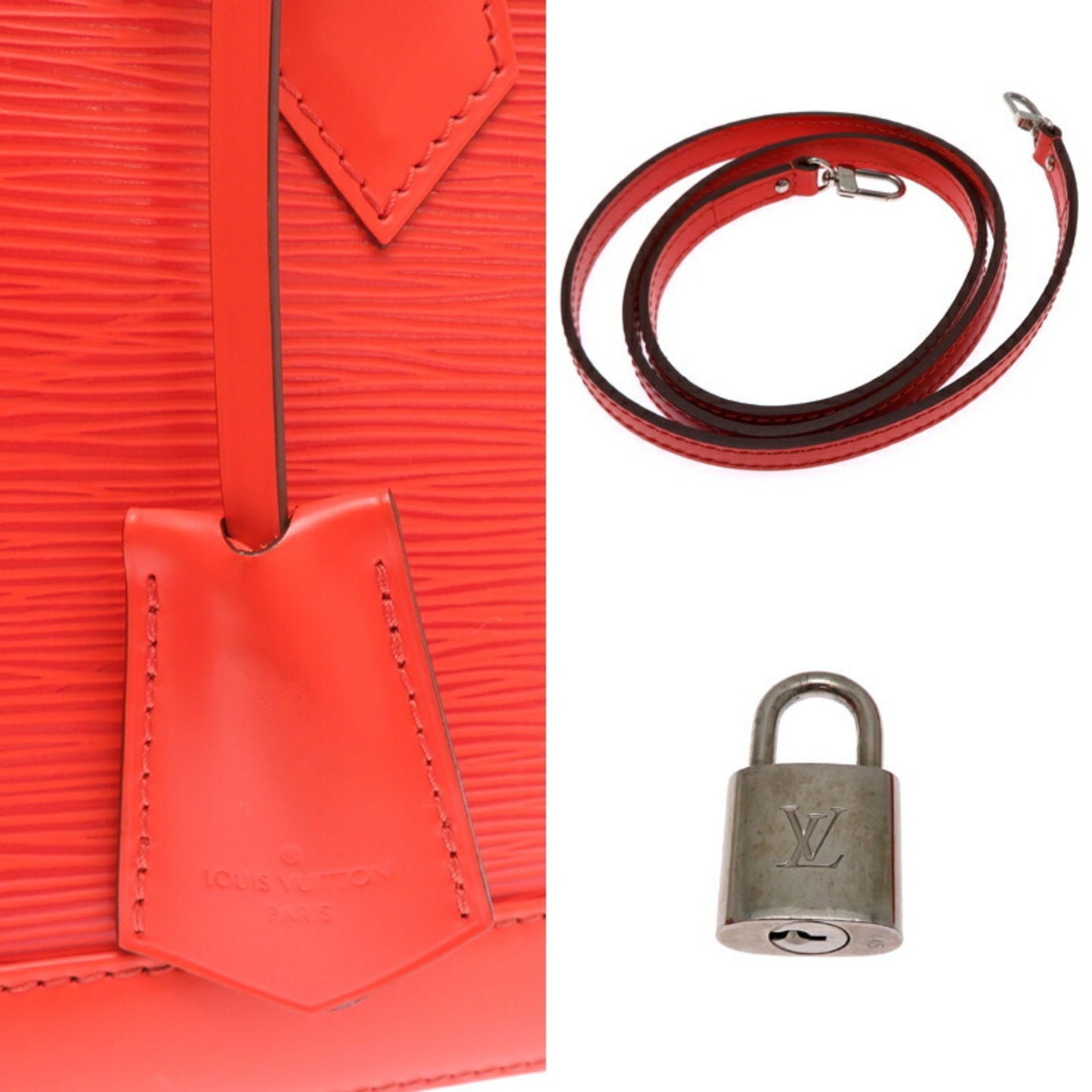 Louis Vuitton Alma, Orange, Leather, handbag