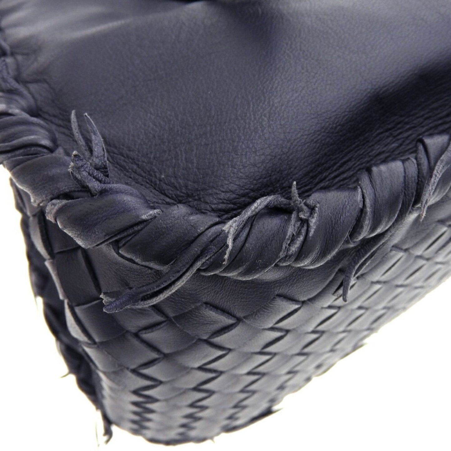 Bottega Veneta Intrecciato, Navy, Leather, handbag