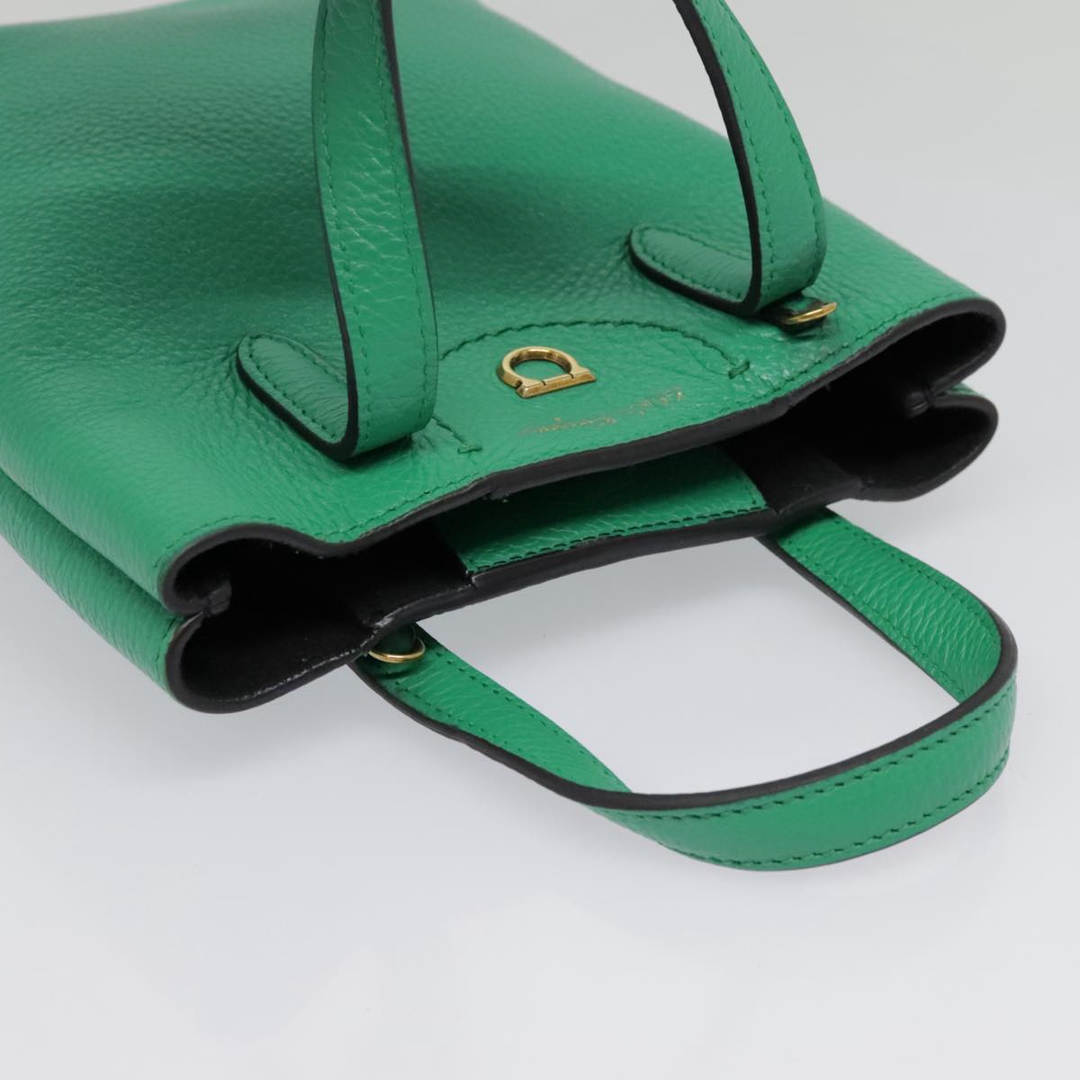 Salvatore Ferragamo Gancini, Green, Leather, handbag