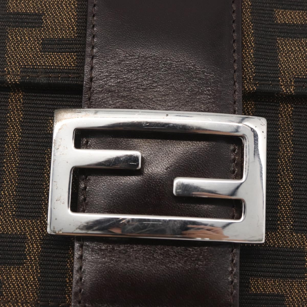 Fendi Baguette Zucca Canvas, Brown, Canvas, Handbag