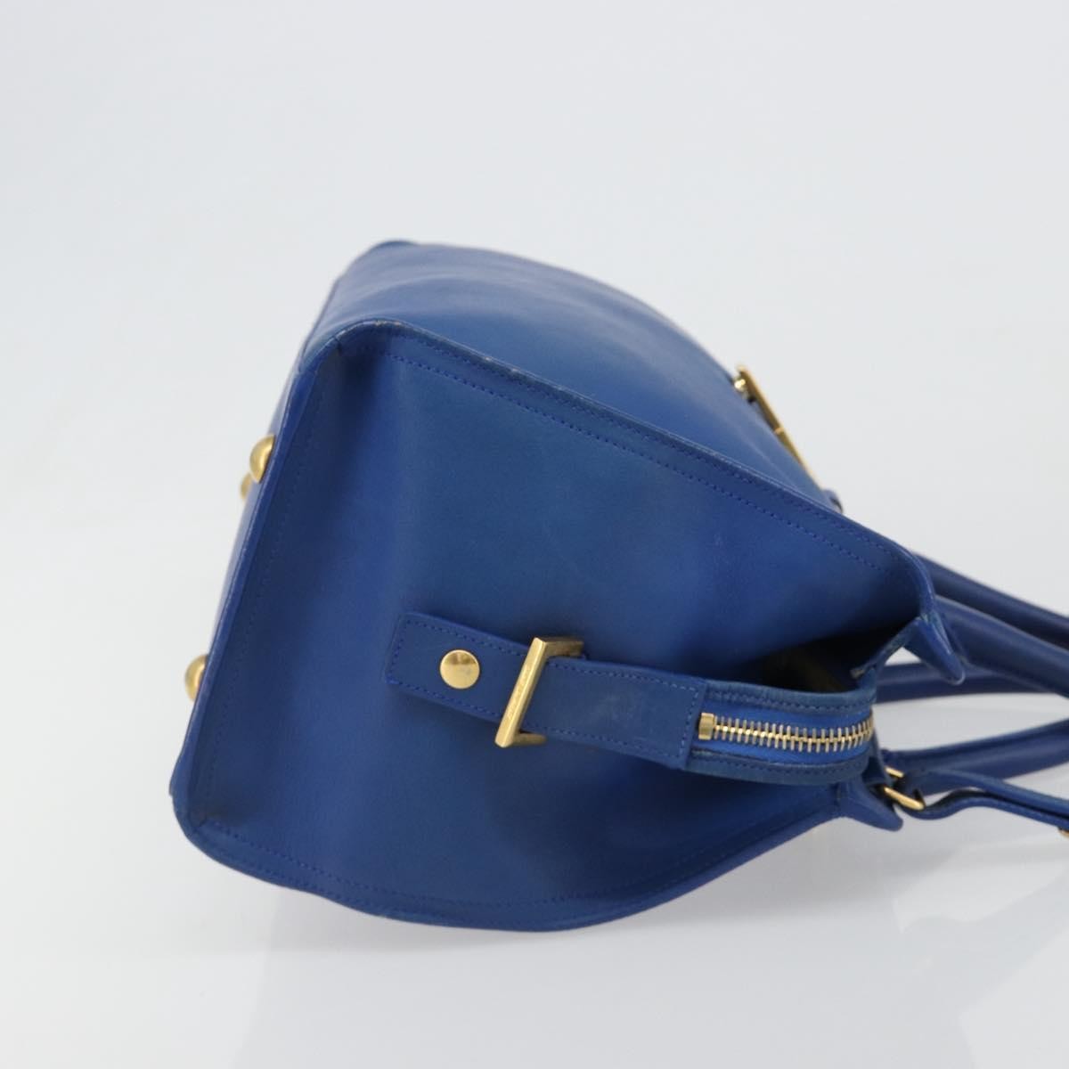 Saint Laurent Classic Y Cabas Leather, Blue, Leather, Tote Bag