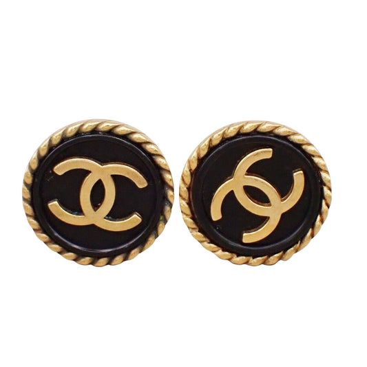 Chanel Coco Mark, Black, Gold Plated, bracelet